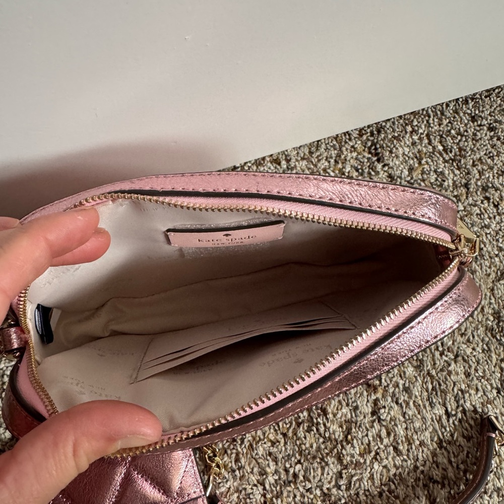 NWOT Kate Spade Metallic Rose Crossbody Bag - Picture 3 of 3